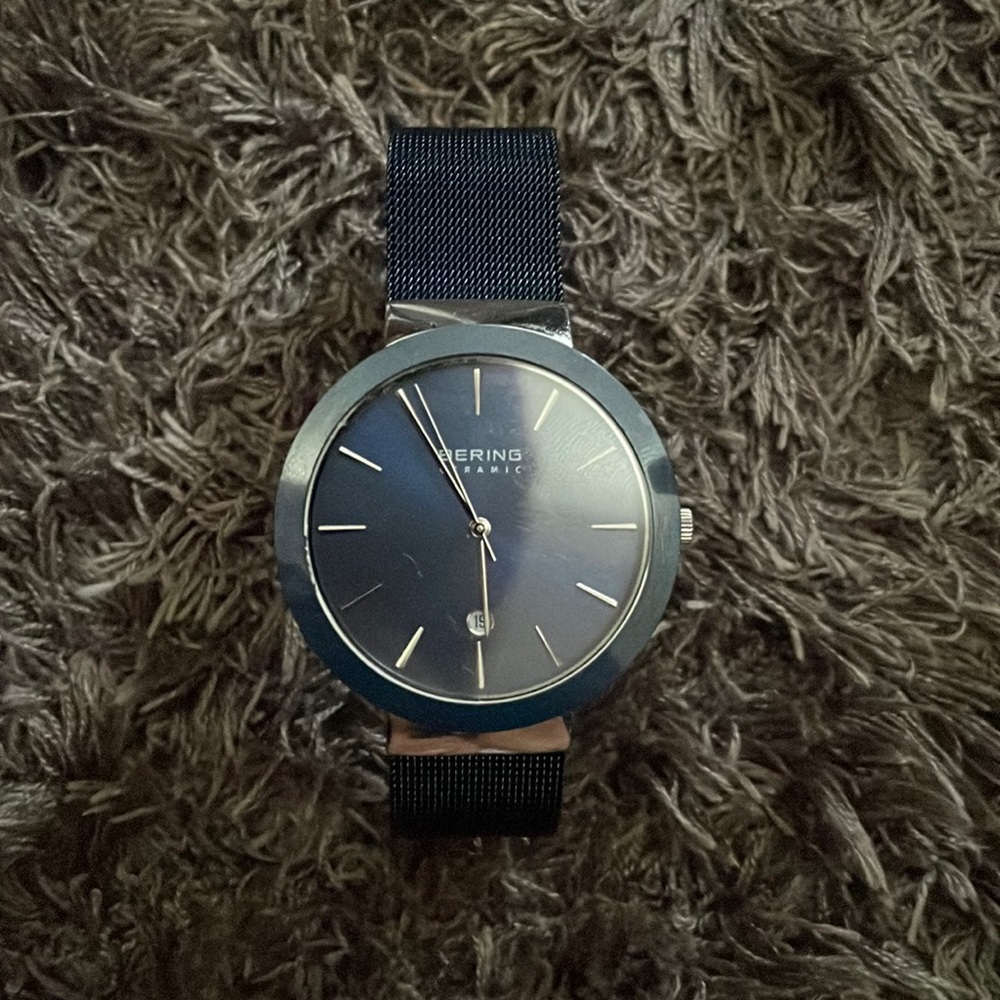 Dark blue bering ceramic watch